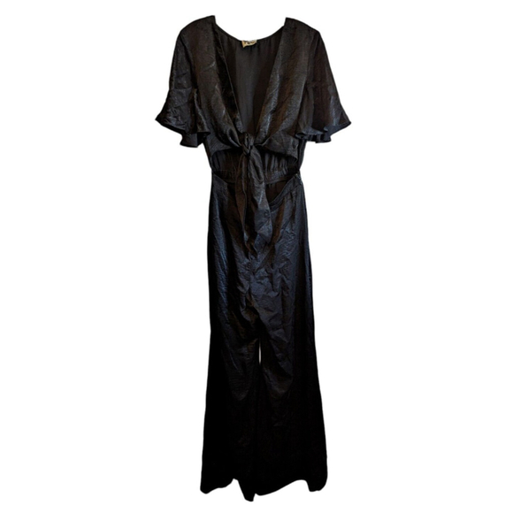 Show Me Your MuMu Pants - Show Me Your Mumu Women L Black Jenna Jumpsuit Flutter Maxi New